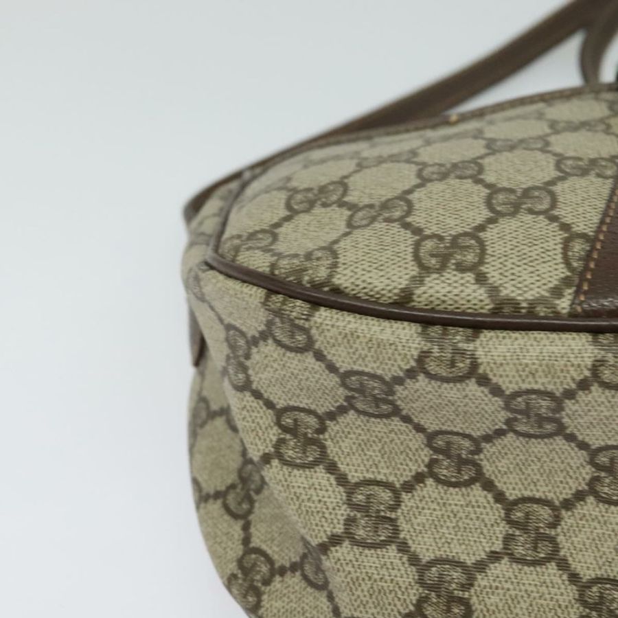 【日本直送】GUCCI GG Supreme Web Sherry Line 手提包 PVC 米色 金色 001 123 6177 正品 125752-8