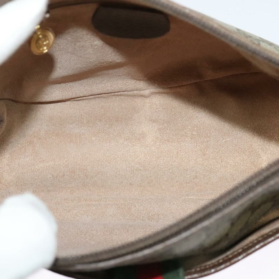 【日本直送】GUCCI GG Supreme Web Sherry Line 手提包 PVC 米色 金色 001 123 6177 正品 125752-9