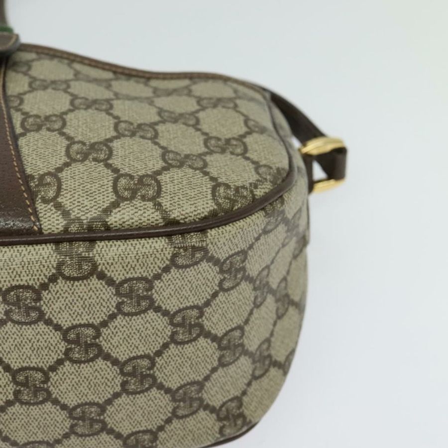 【日本直送】GUCCI GG Supreme Web Sherry Line 手提包 PVC 米色 金色 001 123 6177 正品 125752-13
