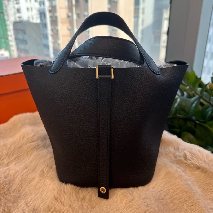 HERMES picotin 18黑色金扣 stamp K ×3-1