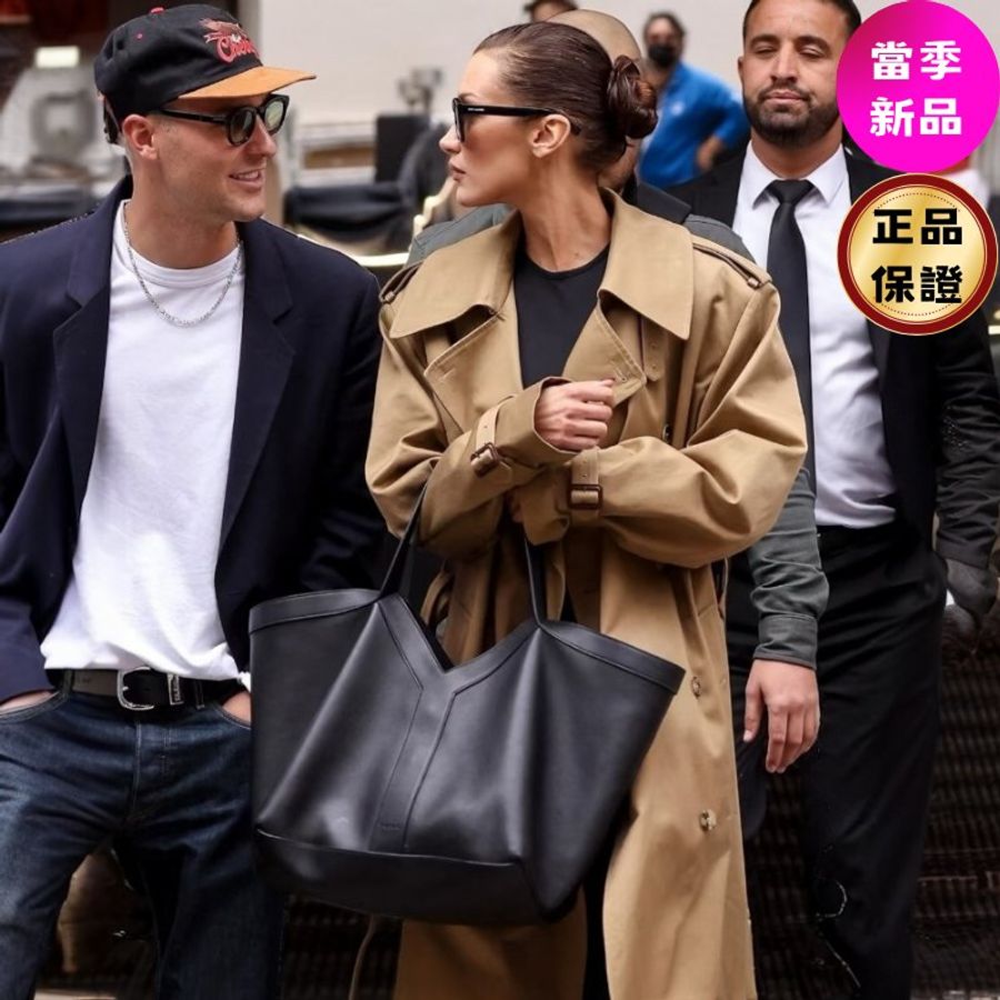 🛫早秋當季新品🛬Saint Laurent 820672 Y字大款柔軟皮革托特包 黑色-0