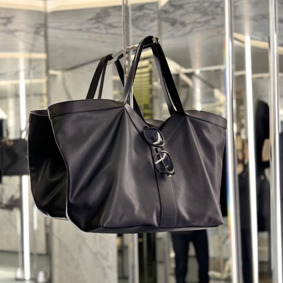 🛫早秋當季新品🛬Saint Laurent 820672 Y字大款柔軟皮革托特包 黑色-5