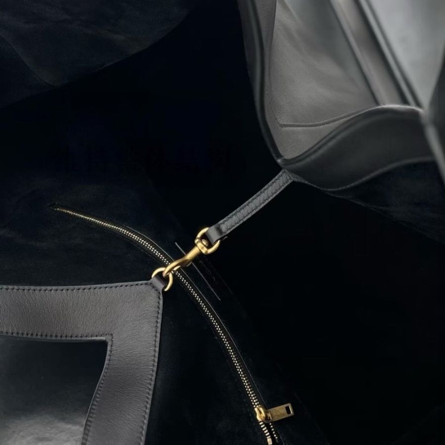 🛫早秋當季新品🛬Saint Laurent 820672 Y字大款柔軟皮革托特包 黑色-9