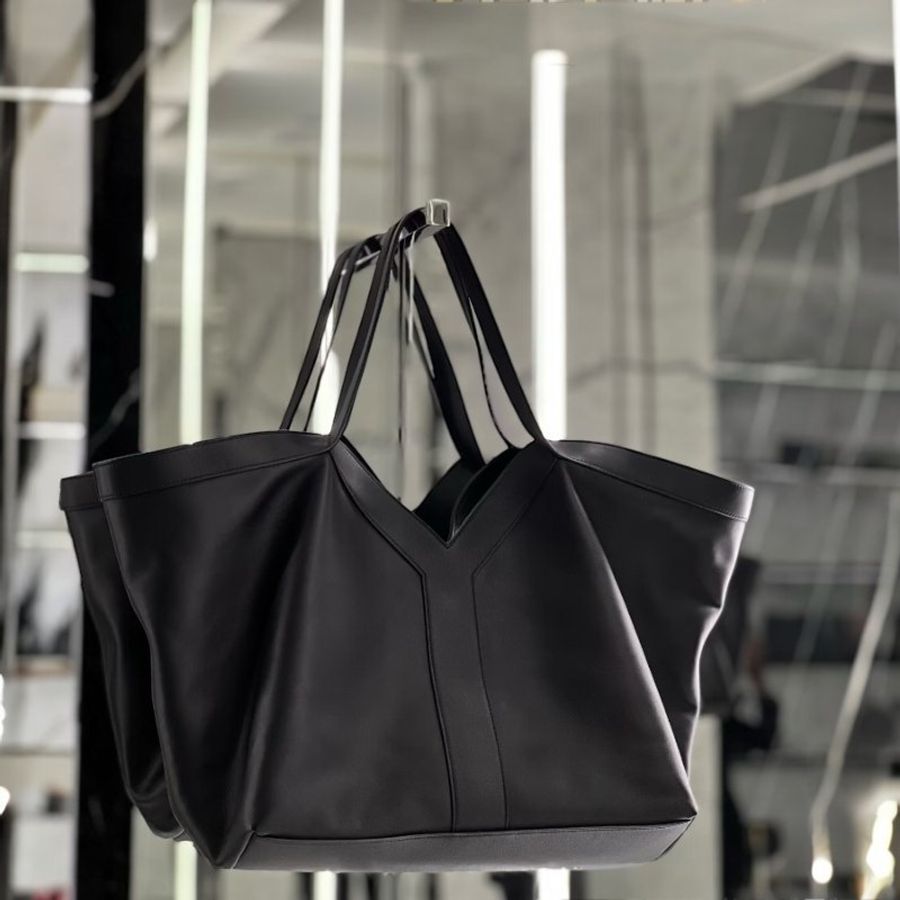 🛫早秋當季新品🛬Saint Laurent 820672 Y字大款柔軟皮革托特包 黑色-10
