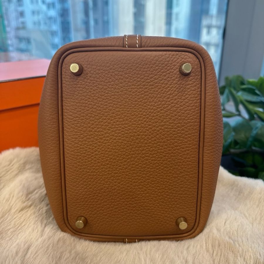 HERMES picotin18 金棕金扣 stamp k-2