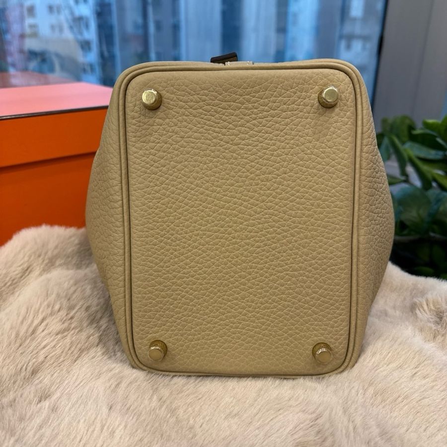 HERMES picotin18 風衣灰金扣 stamp k-2