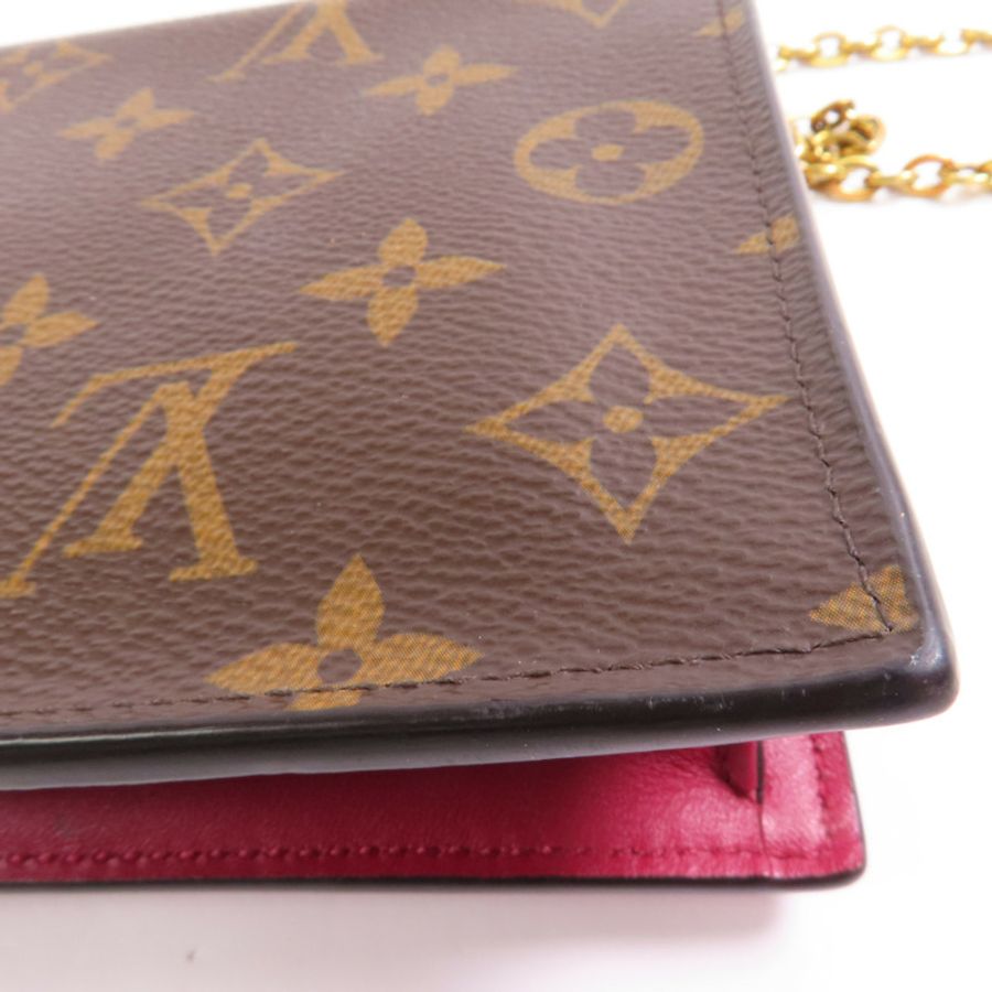 LOUIS VUITTON 【激減優惠】Monogram Portefeuille Flore金扣鏈帶肩背袋-7