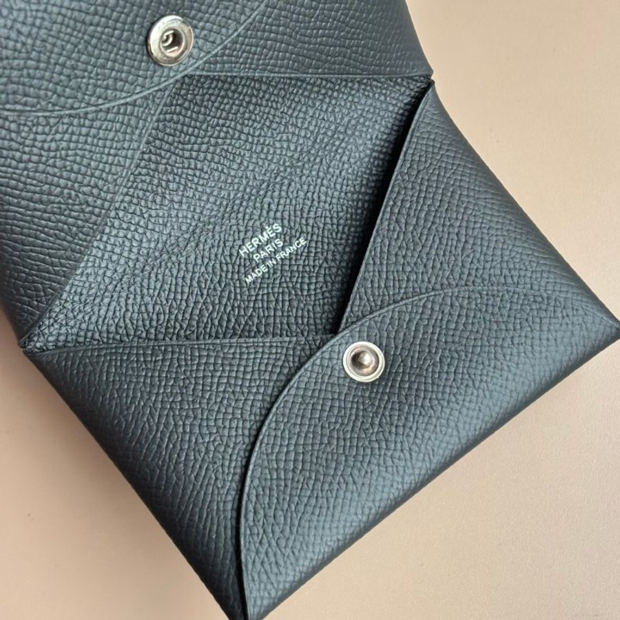 ::HERMES:: 愛馬仕 黑色CALVI 卡包 零錢包-8