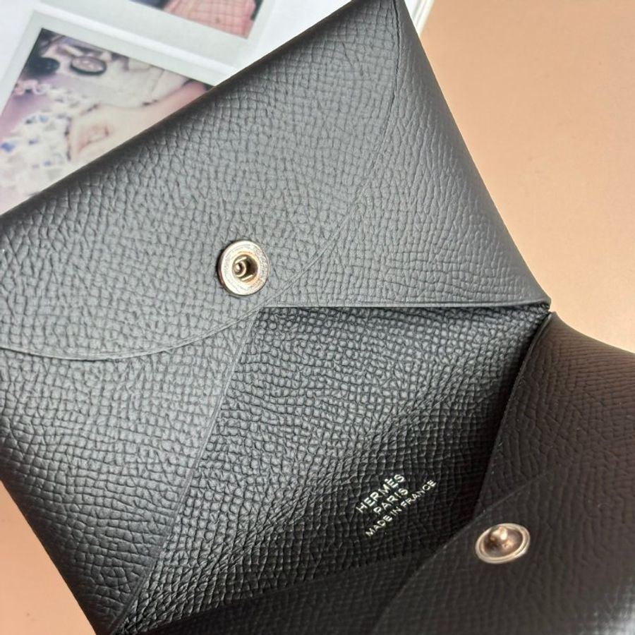 ::HERMES:: 愛馬仕 黑色CALVI 卡包 零錢包-9