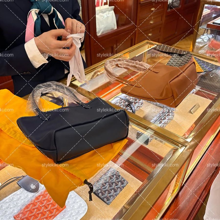 Goyard Anjou 戈雅迷你手提袋 [Black & Tan]-4