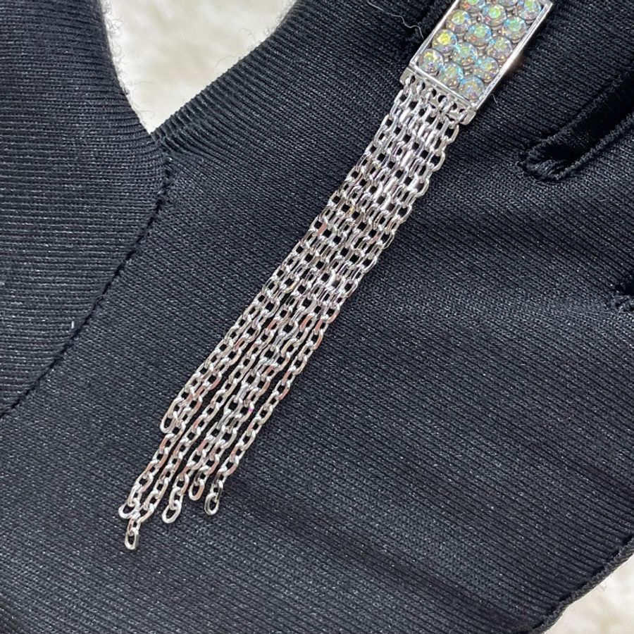 SWAROVSKI 司華洛銀色方形流蘇耳環 X718-3