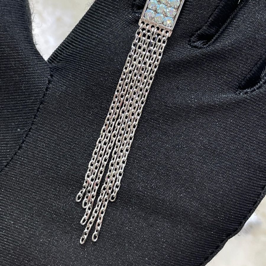 SWAROVSKI 司華洛銀色方形流蘇耳環 X718-4