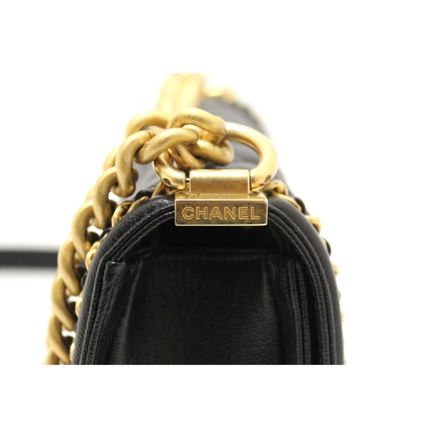 Chanel Black Quilted Caviar Leather Le Boy Half Moon Small Messenger Bag-4