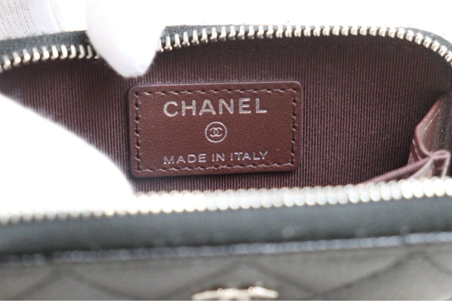 Chanel 黑銀拉鏈短夾/零錢包-7