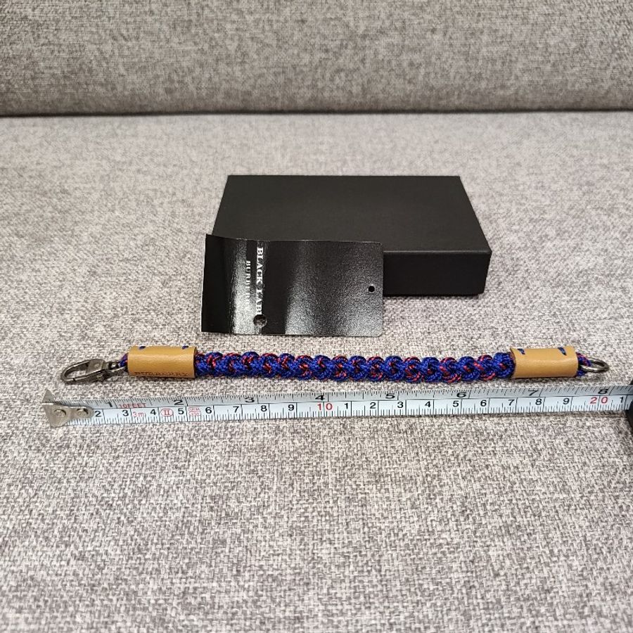 Burberry Logo 閃電藍 夕陽紅 繩結 皮革 手環 鑰匙圈 鑰匙釦 keychain 全新-10