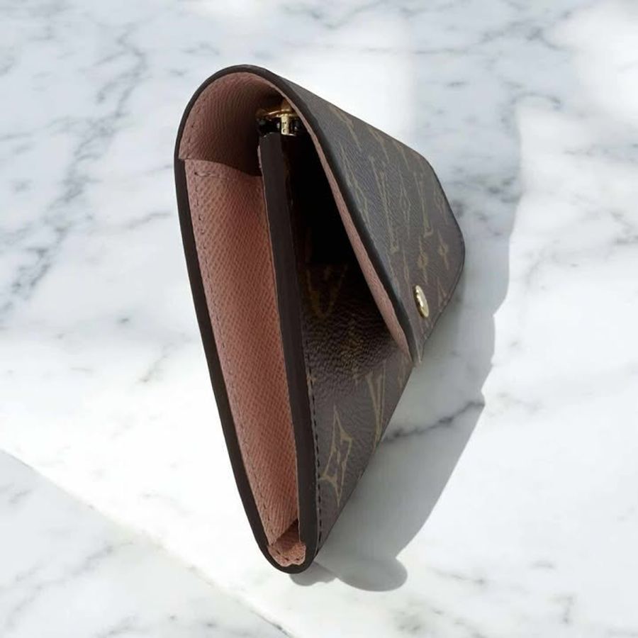 LV Emilie系列Monogram釦式長夾/芭蕾粉/晶片款-3