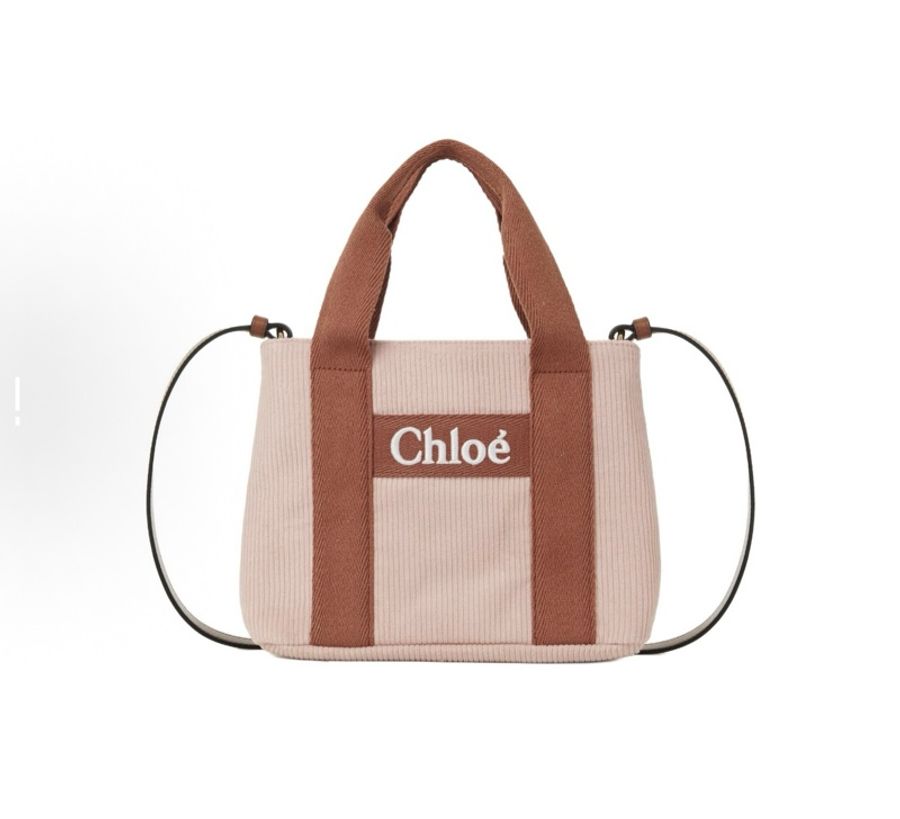 Chloe蔻依 Maison Woody 燈芯絨 托特包 女款 粉色-1