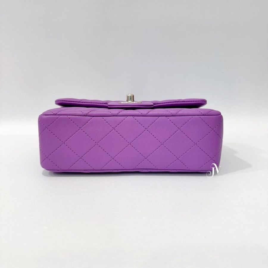 CHANEL糖果紫羊皮菱格銀釦MINICOCO A69900-5