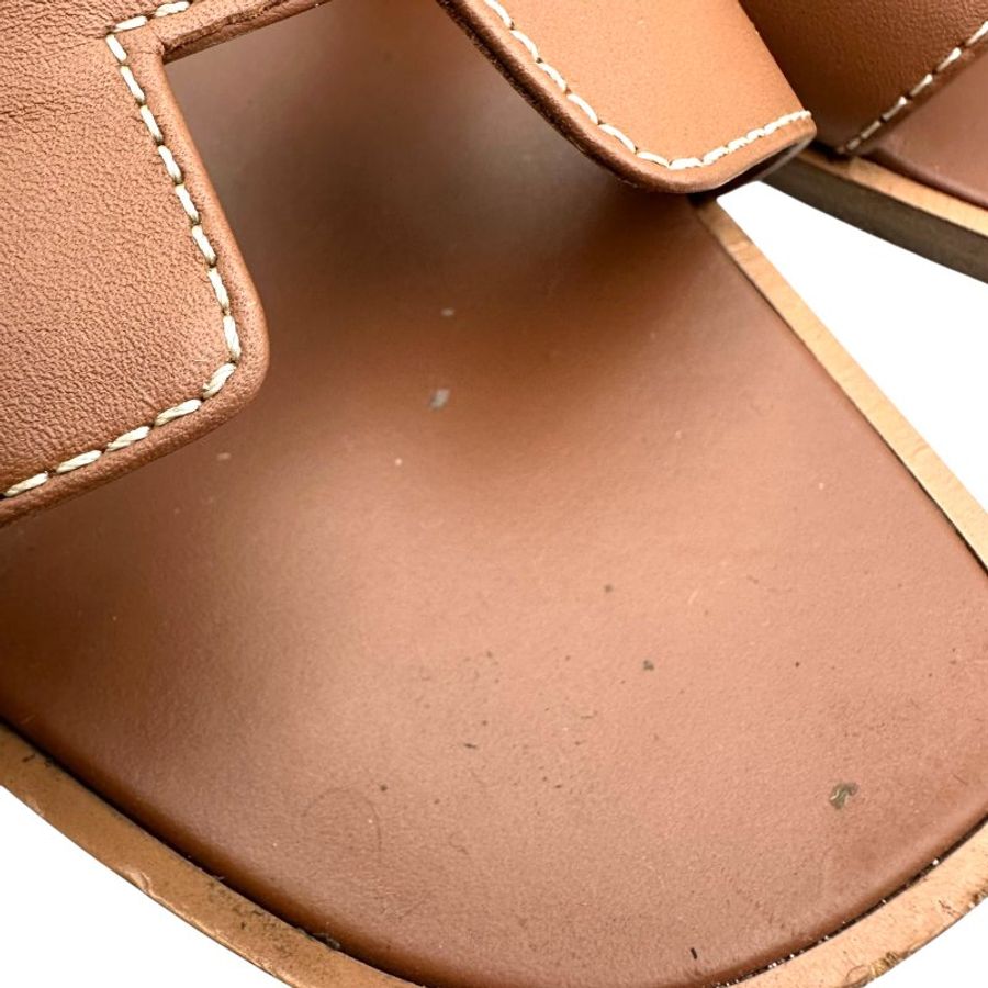 【美收精品】HERMES 金棕色拖鞋 B-292 38.5號【隔月月中將轉賣至日本 上架期限30天】-6