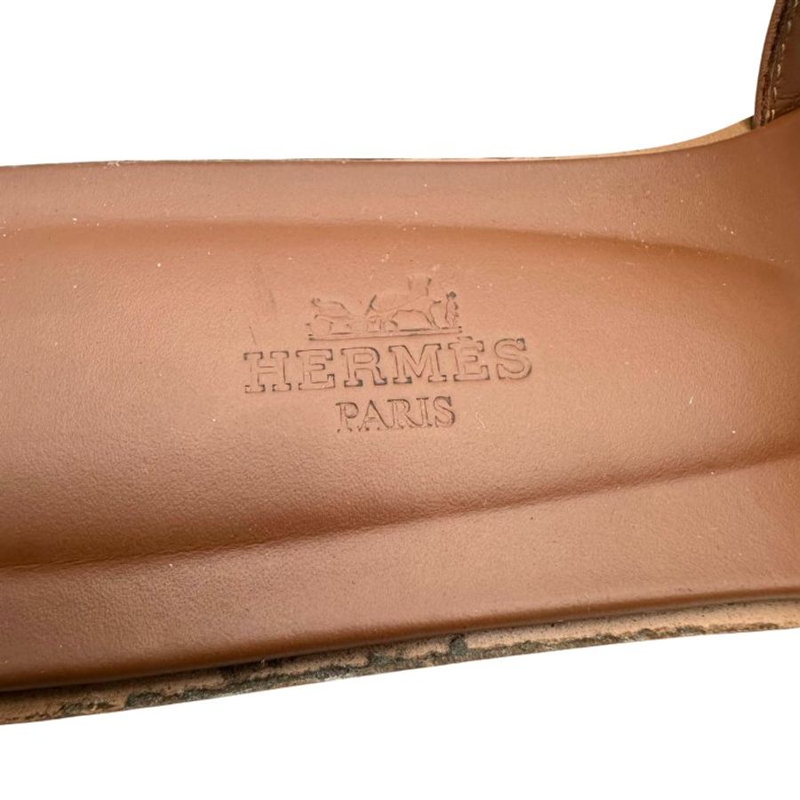 【美收精品】HERMES 金棕色拖鞋 B-292 38.5號【隔月月中將轉賣至日本 上架期限30天】-7