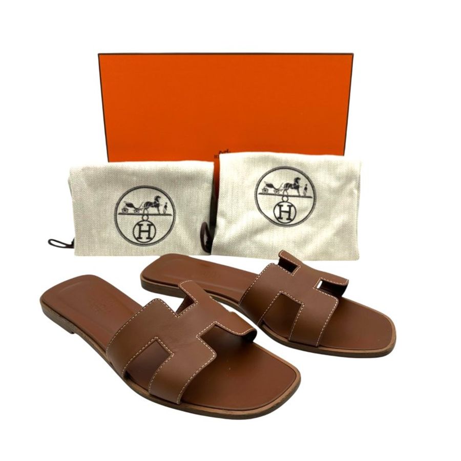 【美收精品】HERMES 金棕色拖鞋 B-292 38.5號【隔月月中將轉賣至日本 上架期限30天】-10