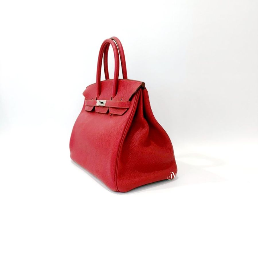 Hermes紅色togo銀釦35 birkin-1