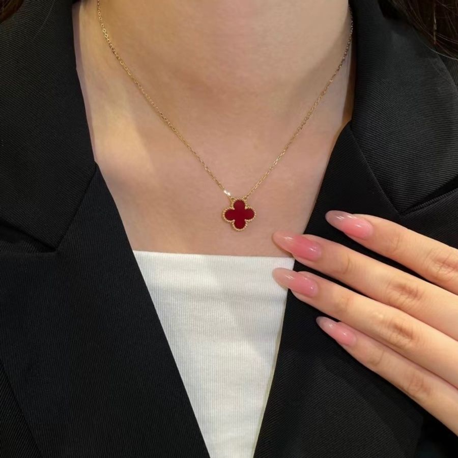 Van Cleef & Arpels梵克雅寶 紅玉髓四葉草 中號 18k金 無保卡-1