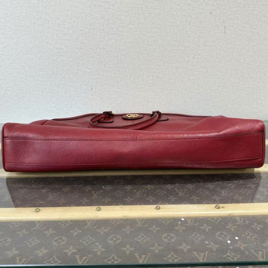 GUCCI 紅金虎頭雙面手提腋下包 51*34*10 98新配件塵袋-3