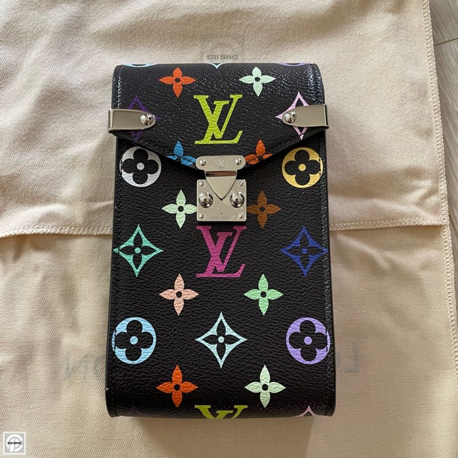LV Louis Vuitton 村上隆 黑彩 手機包/小包-5