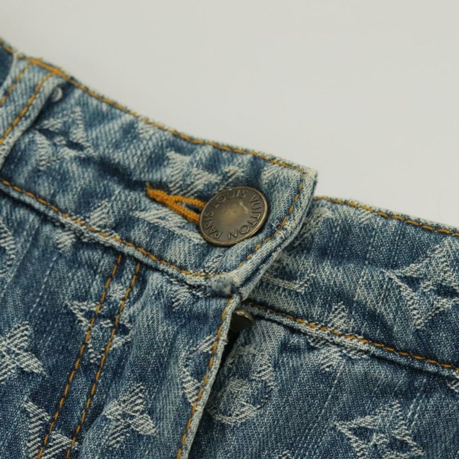 【日本直送】路易威登 Monogram 牛仔短褲 藍色 LV 正品 127399M-6