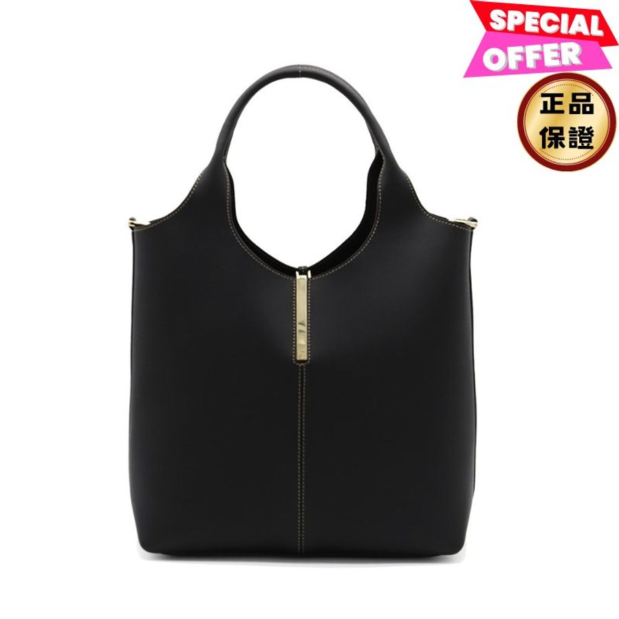 🎉新品好折扣✨Tod's Barretta 小金條小牛皮托特包 黑色-0