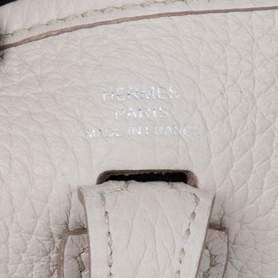 全新 HERMÈS 愛馬仕 Mini Evelyne 16 Amazone 8L 冰川白 Beton Clemence小牛皮 銀扣 K刻 2025年-3