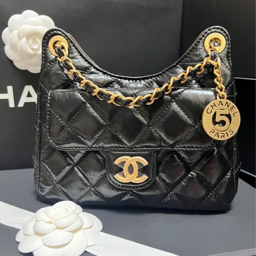 🈶購證 #全新全配 #新款在售25萬 香奈兒天貓精靈小號 黑金油蠟牛皮-1
