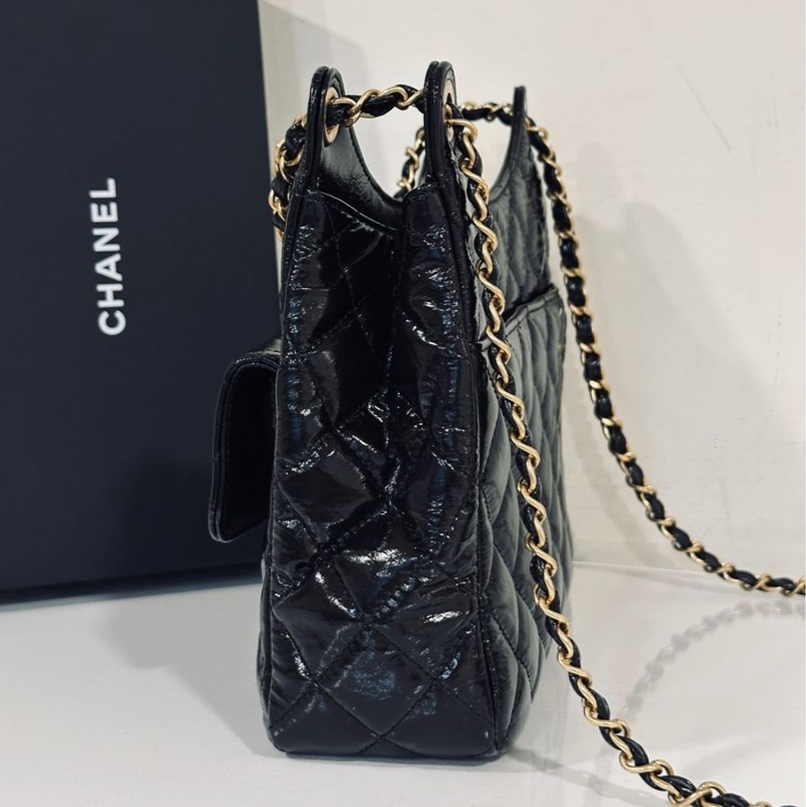 🈶購證 #全新全配 #新款在售25萬 香奈兒天貓精靈小號 黑金油蠟牛皮-11