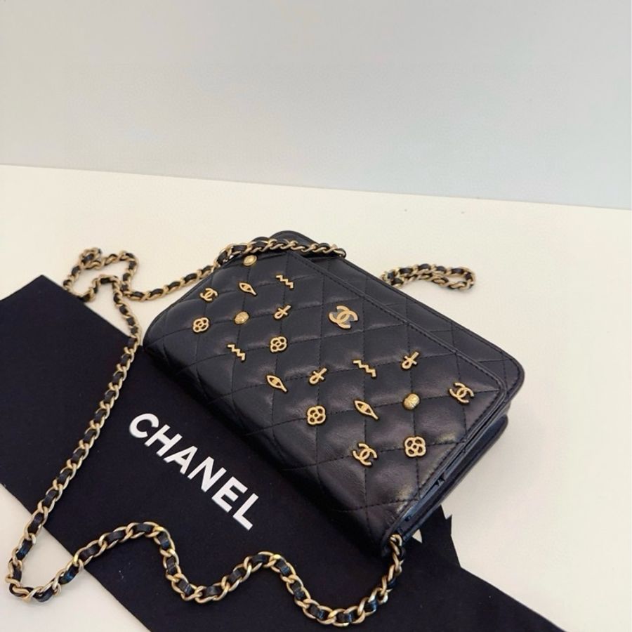 Chanel wallet on chain 鏈條包 黑金埃及系列-6