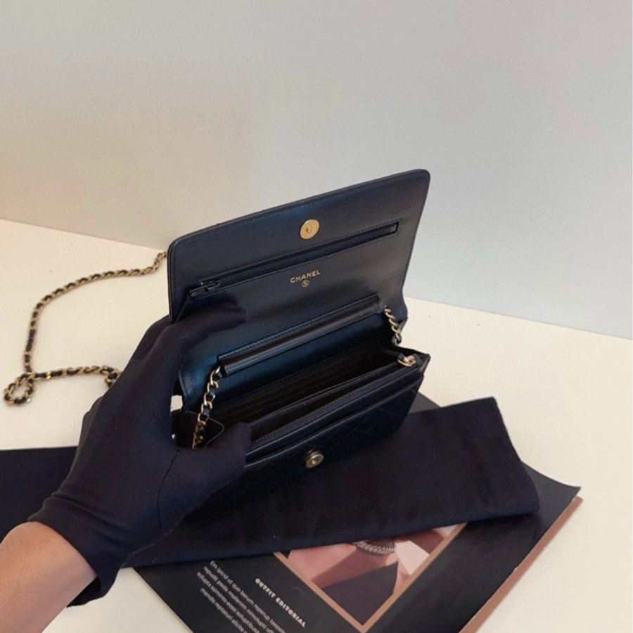 Chanel wallet on chain 鏈條包 黑金埃及系列-7