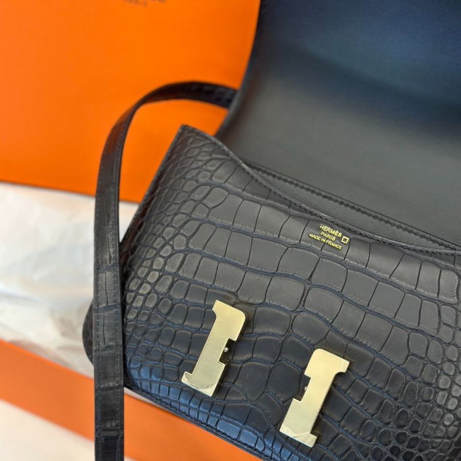 HERMES Mini constance 19 - 鱷魚皮黑金 B-2