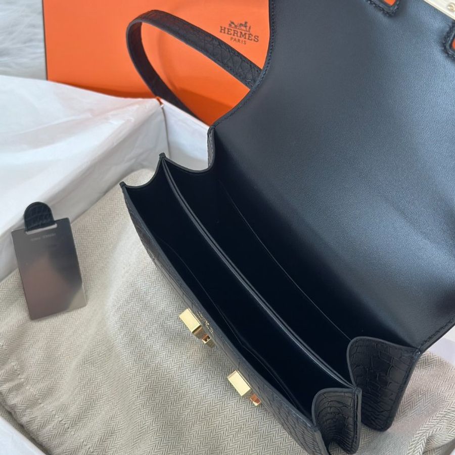 HERMES Mini constance 19 - 鱷魚皮黑金 B-3