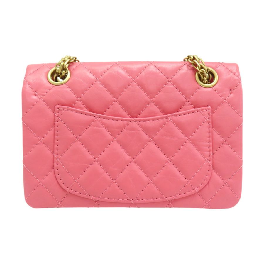 粉色 菱格紋 牛皮 2.55 鍊帶 肩背包【CHANEL 香奈兒】 AS0874-1