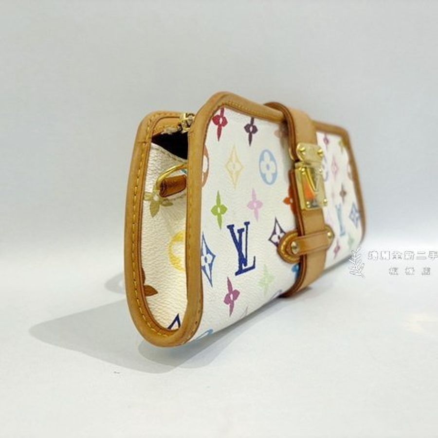LV白彩村上隆聯名Shirley肩背包 M40049-3