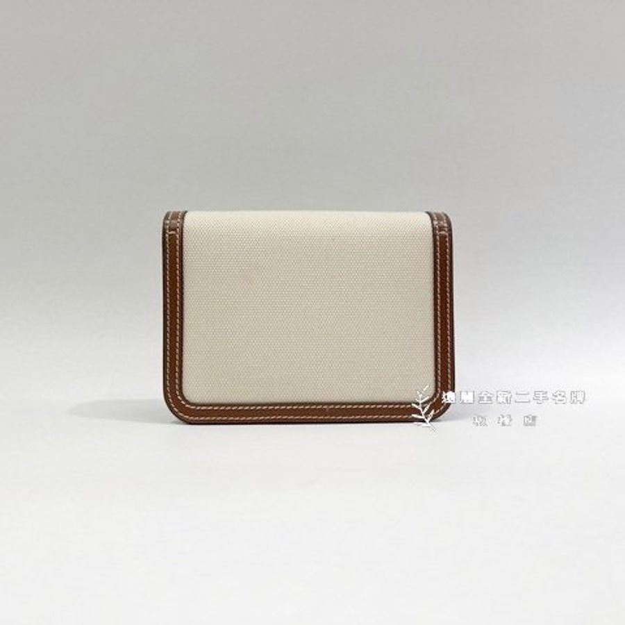 BURBERRY帆布焦糖牛皮TB釦肩背包-4