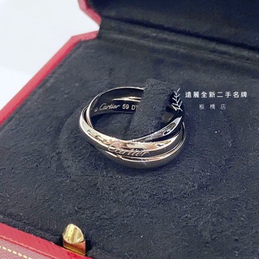 Cartier CLASSIC TRINITY三環白K黑陶瓷戒指-5