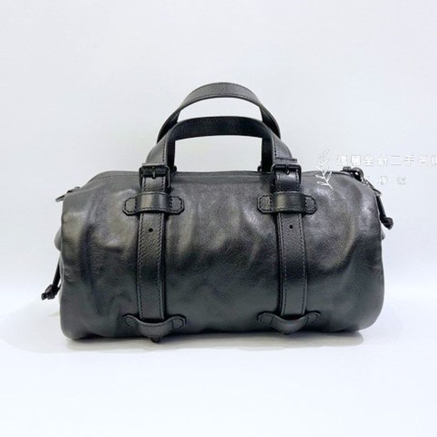 GUCCI黑牛皮黑釦小號手提肩背行李袋 725701-4