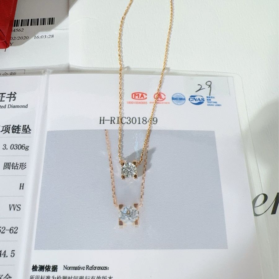 Cartier卡地亚 C DE CARTIER 玫瑰金单钻牛头石项链-6