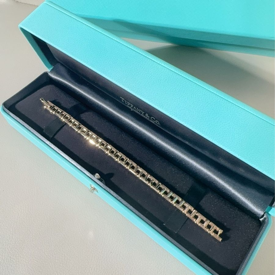 Tiffany蒂芙尼 T系列 玫瑰金镂空 True窄式T字型手链-2
