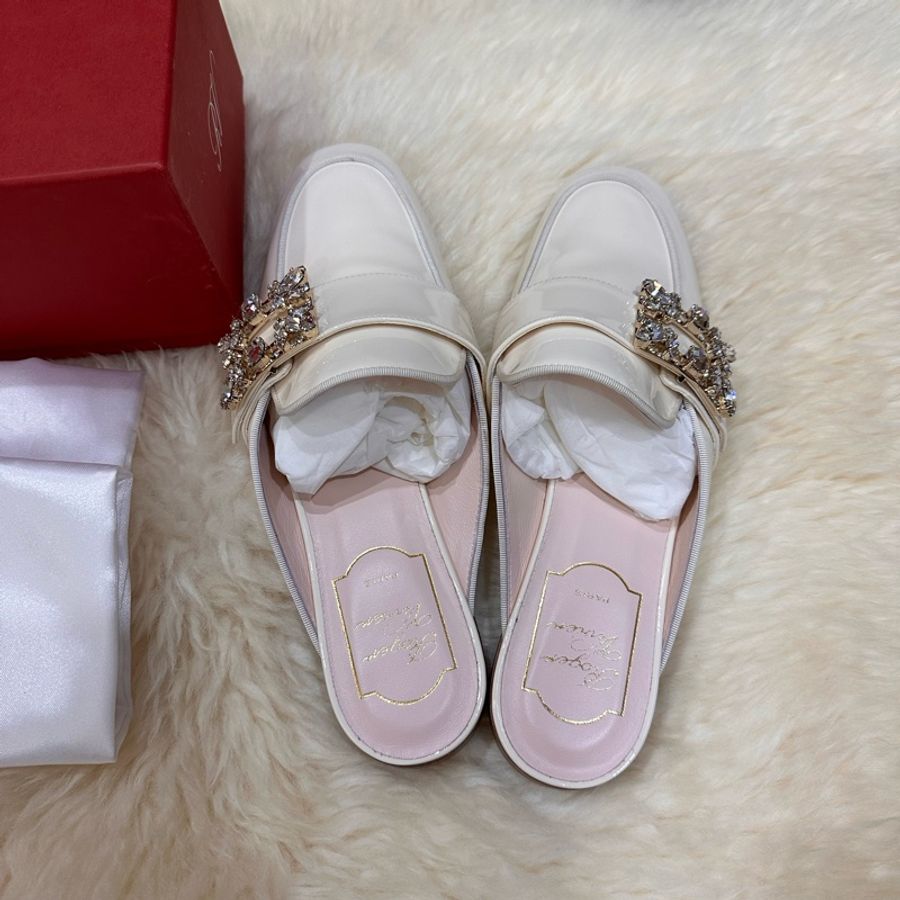 roger vivier 穆勒鞋/包頭拖鞋/白色穆勒鞋-6