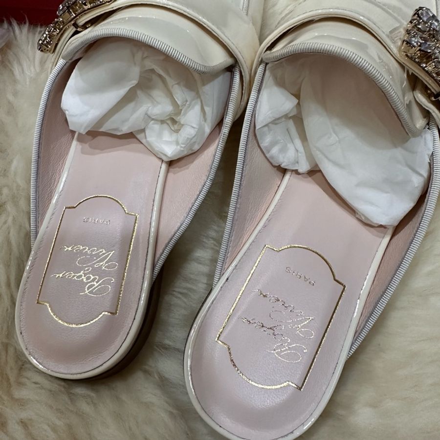 roger vivier 穆勒鞋/包頭拖鞋/白色穆勒鞋-7