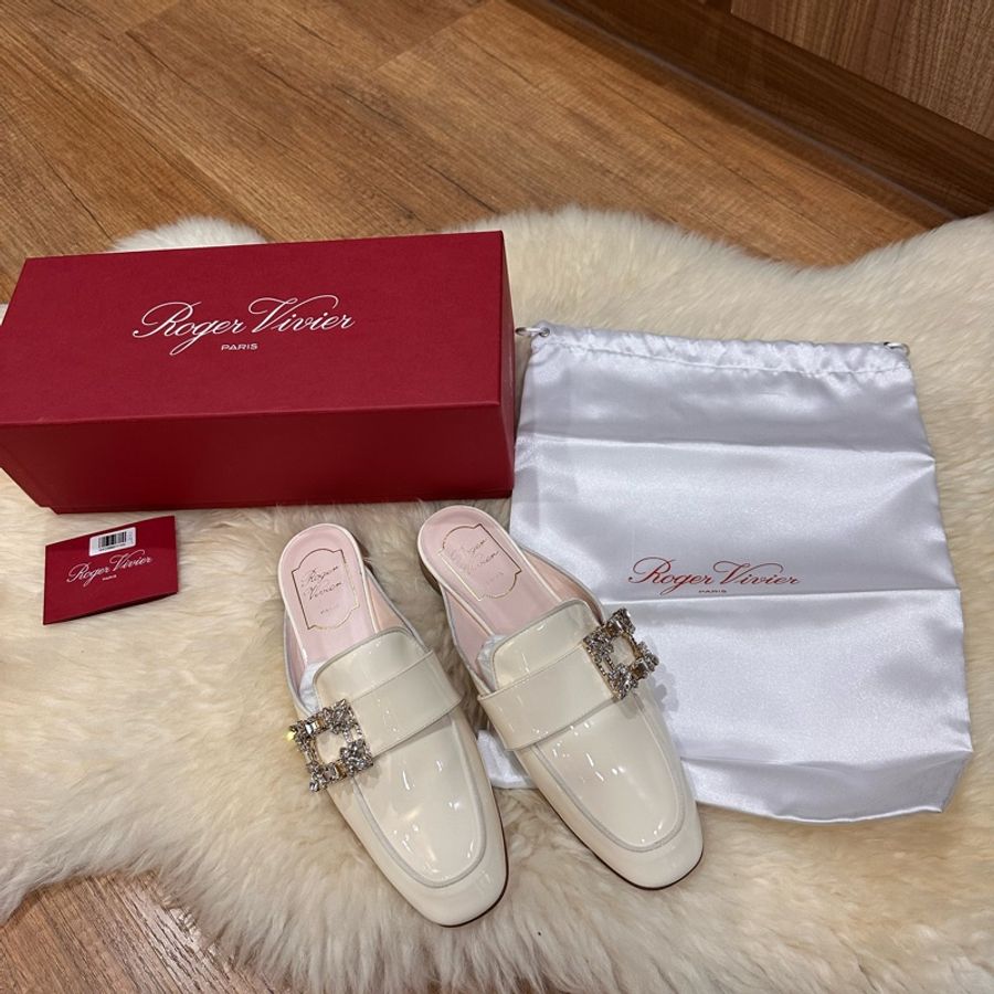 roger vivier 穆勒鞋/包頭拖鞋/白色穆勒鞋-11