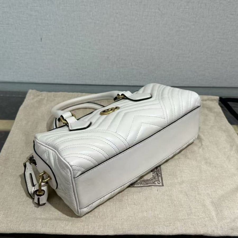 GUCCI Marmont白金馬蒙手提斜背波士頓包27*13.5*10 98新配件塵袋盒子-1