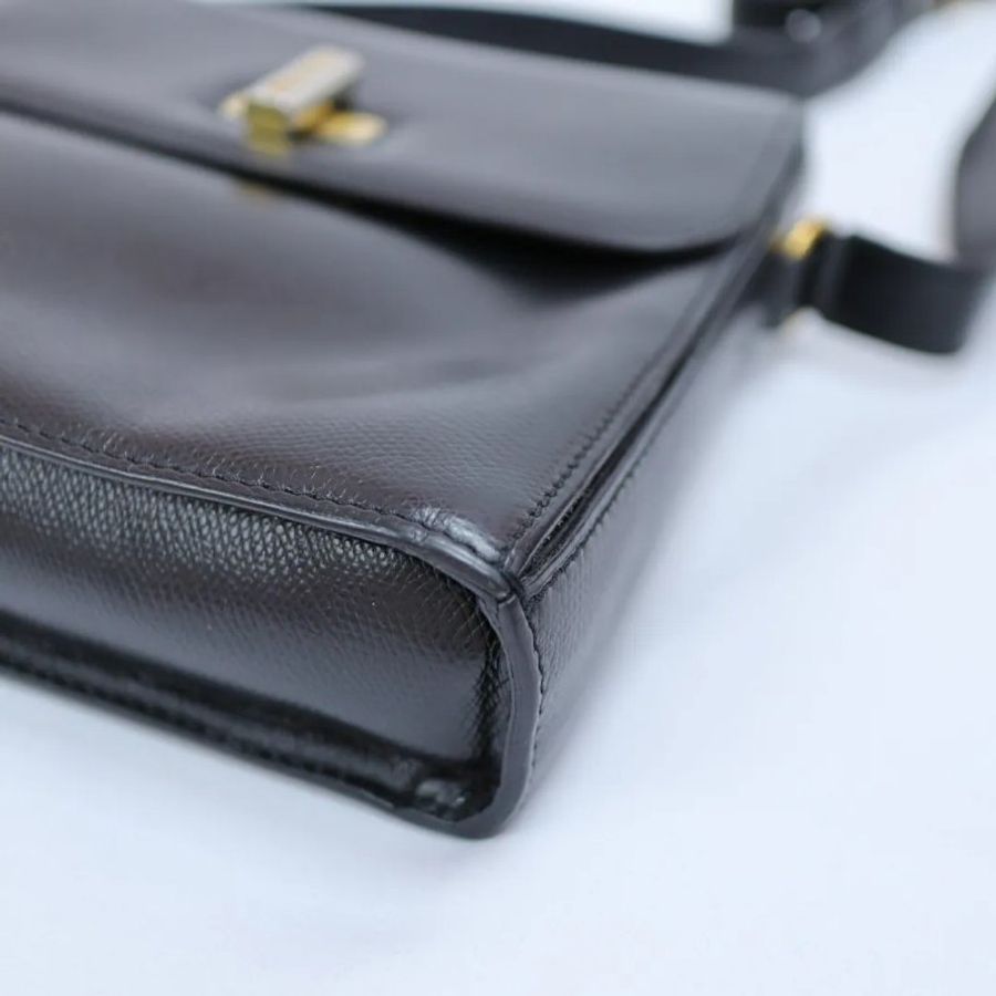Celine 中古品旋轉扣翻蓋斜孭袋 Vintage手袋-5
